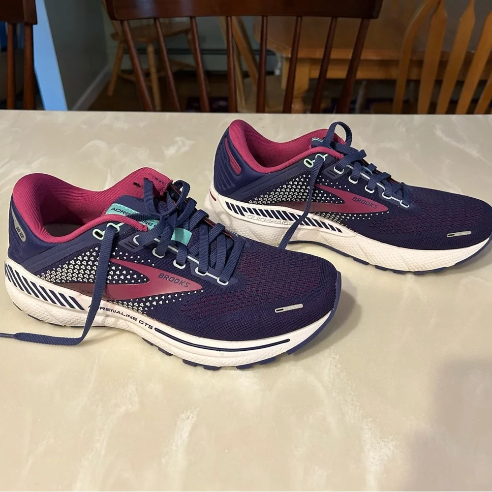 Brooks Women's Athletic Shoes - Navy and Magenta - Picture 2 of 6